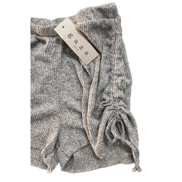 GAZE Women's Ruched Lounge Shorts Elastic Waist Size S M L Gray - Picture 2 of 5